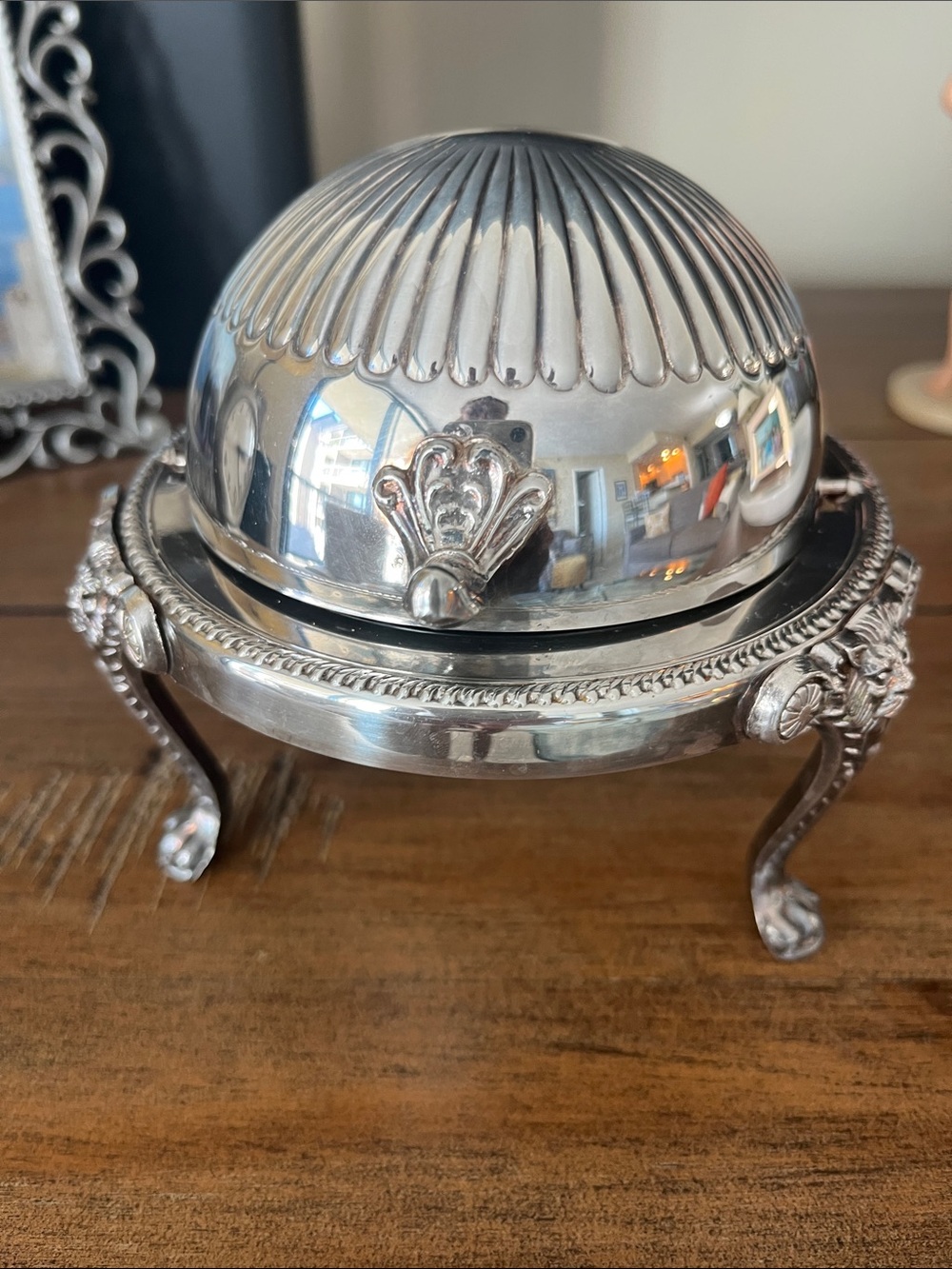 Silver-Finish Decorative Covered miniture Dish